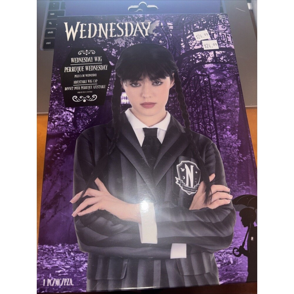 Wednesday Addams Costume Wig Wednesday Netflix TV Series Halloween New in Box